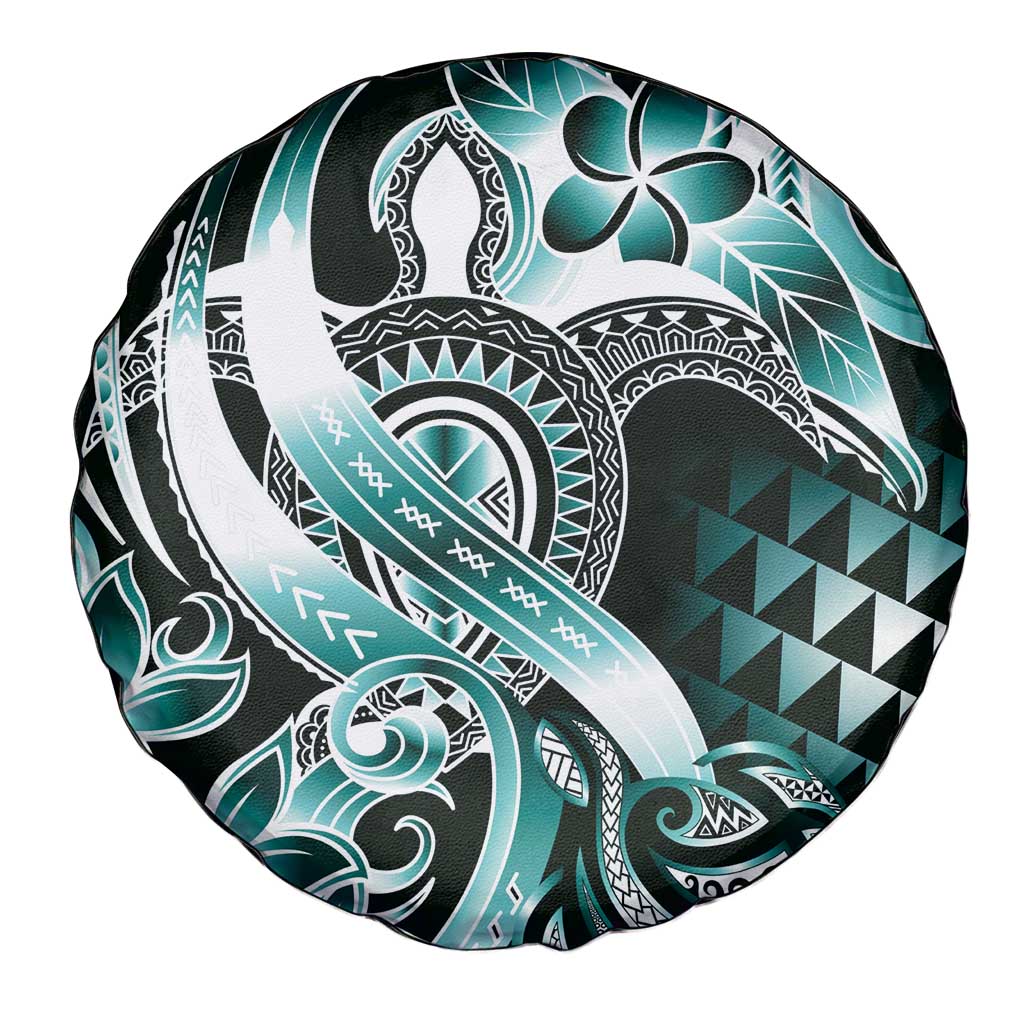 Aloha Turquoise Tribal Honu Tattoo Spare Tire Cover LT9 - Polynesian Pride