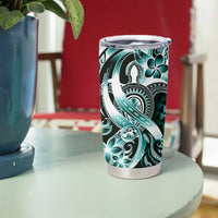 Aloha Turquoise Tribal Honu Tattoo Tumbler Cup LT9 - Polynesian Pride