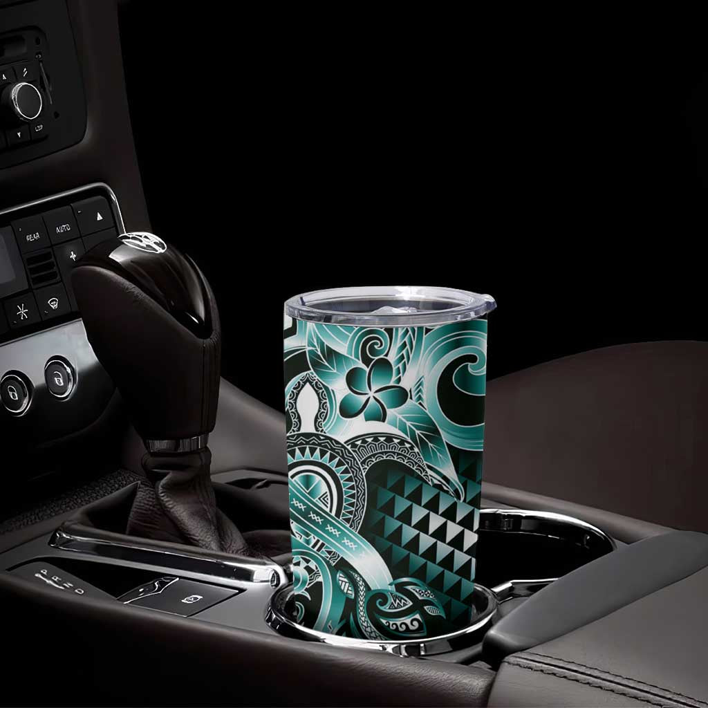Aloha Turquoise Tribal Honu Tattoo Tumbler Cup LT9 - Polynesian Pride