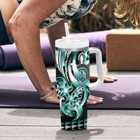 Aloha Turquoise Tribal Honu Tattoo Tumbler With Handle LT9 - Polynesian Pride