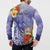 Personalised Chuuk States Humpback Whale Button Sweatshirt Polynesian Tropical Flowers