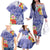 Personalised Chuuk States Humpback Whale Family Matching Off The Shoulder Long Sleeve Dress and Hawaiian Shirt Polynesian Tropical Flowers