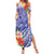 Personalised Chuuk States Humpback Whale Family Matching Summer Maxi Dress and Hawaiian Shirt Polynesian Tropical Flowers