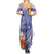 Personalised Chuuk States Humpback Whale Family Matching Summer Maxi Dress and Hawaiian Shirt Polynesian Tropical Flowers