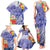 Personalised Chuuk States Humpback Whale Family Matching Tank Maxi Dress and Hawaiian Shirt Polynesian Tropical Flowers