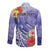 Personalised Chuuk States Humpback Whale Long Sleeve Button Shirt Polynesian Tropical Flowers