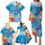 Personalised Kosrae States Humpback Whale Family Matching Puletasi and Hawaiian Shirt Polynesian Tropical Flowers