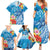 Personalised Kosrae States Humpback Whale Family Matching Summer Maxi Dress and Hawaiian Shirt Polynesian Tropical Flowers