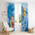 Personalised Kosrae States Humpback Whale Window Curtain Polynesian Tropical Flowers