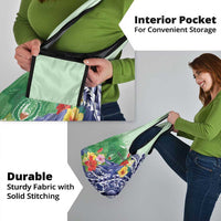 Personalised Pohnpei States Humpback Whale Grocery Bag Polynesian Tropical Flowers