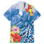 Personalised Yap States Humpback Whale Family Matching Mermaid Dress and Hawaiian Shirt Polynesian Tropical Flowers