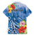 Personalised Yap States Humpback Whale Family Matching Mermaid Dress and Hawaiian Shirt Polynesian Tropical Flowers