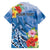 Personalised Yap States Humpback Whale Family Matching Puletasi and Hawaiian Shirt Polynesian Tropical Flowers