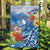 Personalised Yap States Humpback Whale Garden Flag Polynesian Tropical Flowers