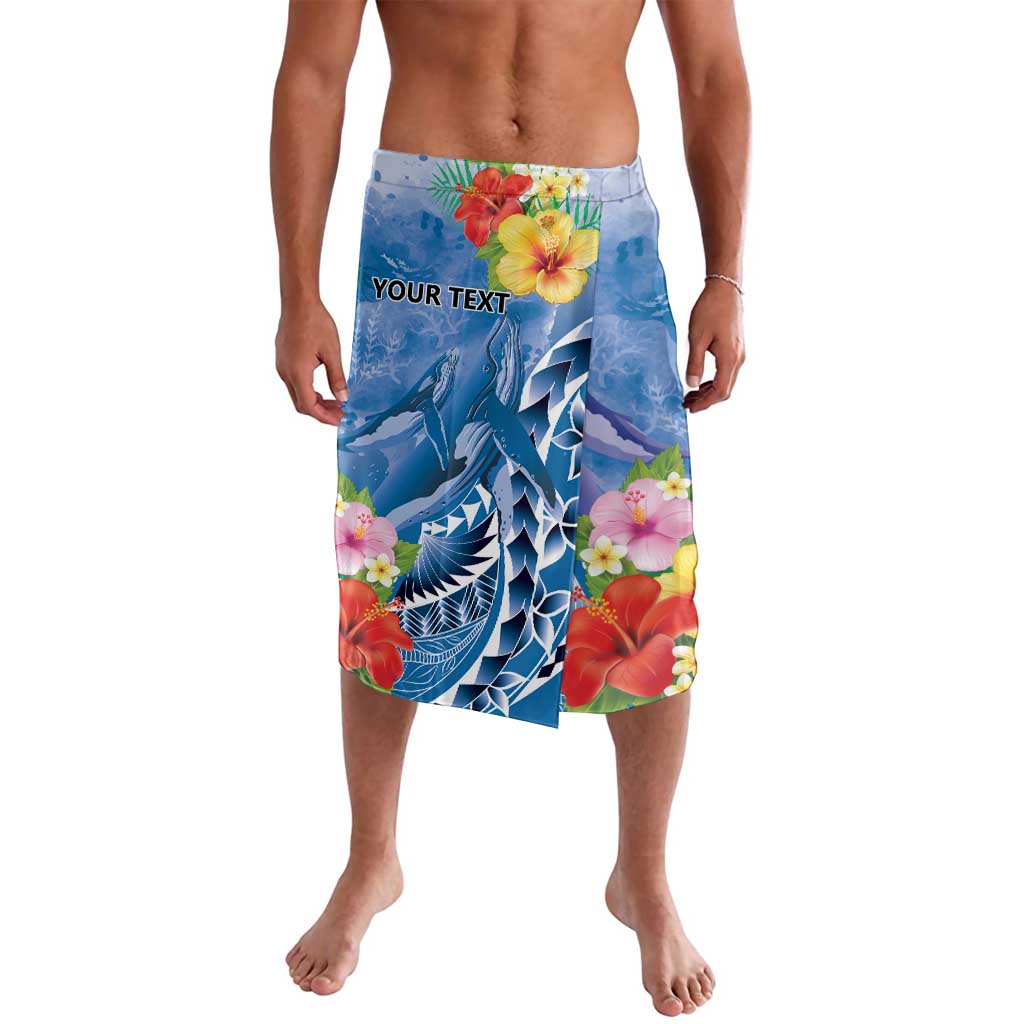 Personalised Yap States Humpback Whale Lavalava Polynesian Tropical Flowers