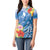 Personalised Yap States Humpback Whale Women Polo Shirt Polynesian Tropical Flowers