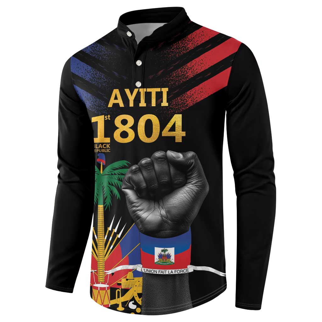 Haiti Independence Day Button Sweatshirt The First Black Republic Since 1804 LT9 - Polynesian Pride