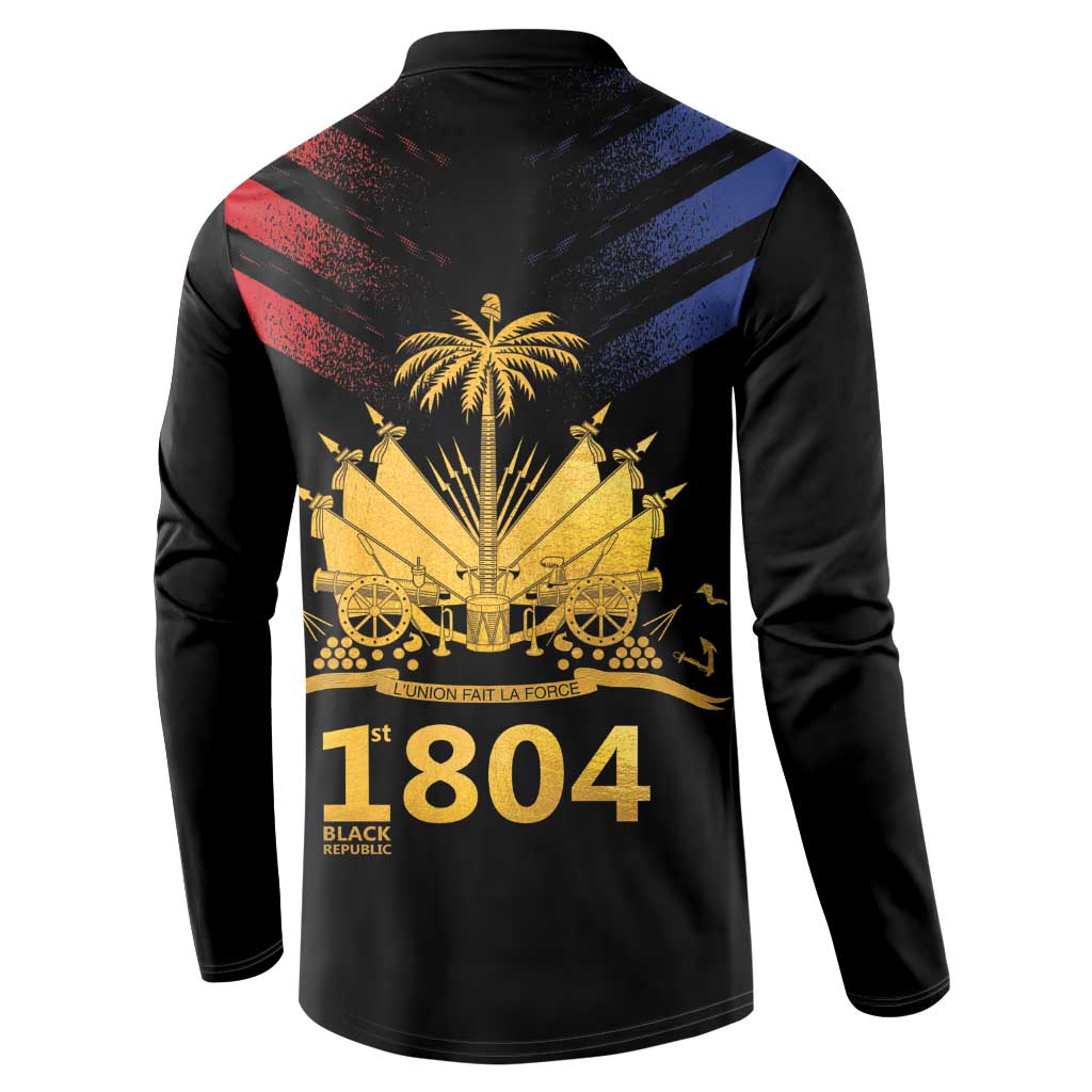 Haiti Independence Day Button Sweatshirt The First Black Republic Since 1804 LT9 - Polynesian Pride