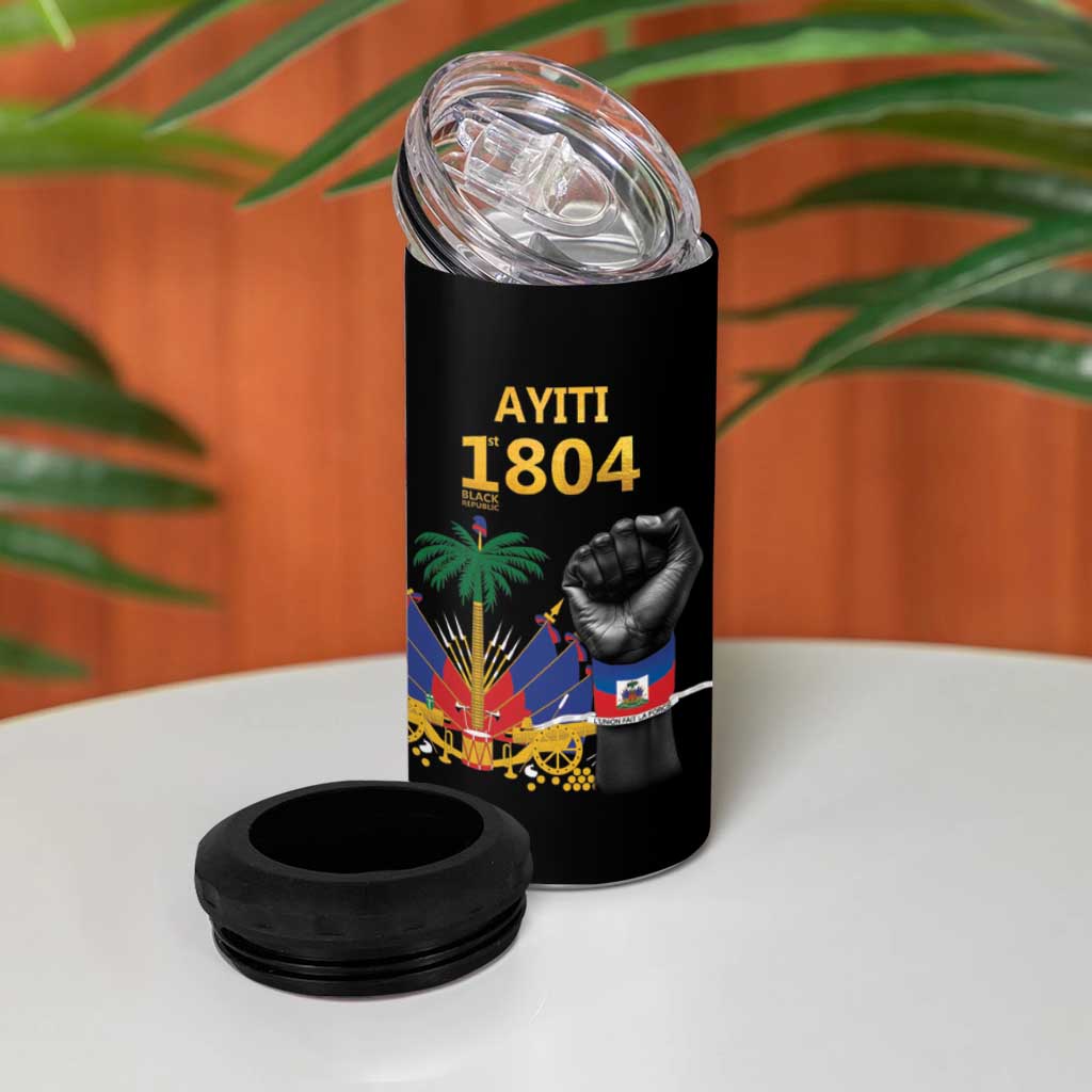 Haiti Independence Day 4 in 1 Can Cooler Tumbler The First Black Republic Since 1804 LT9 - Polynesian Pride