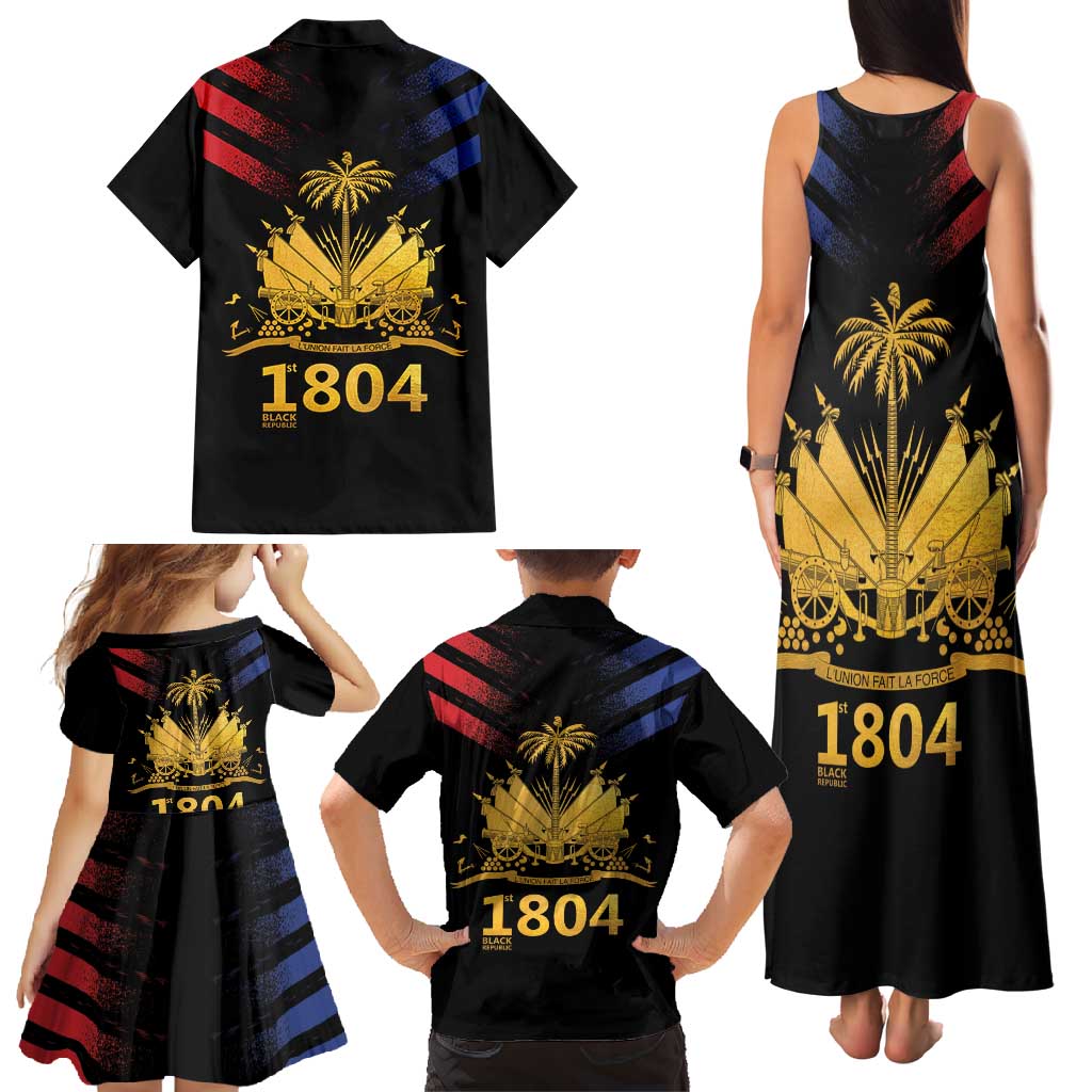 Haiti Independence Day Family Matching Tank Maxi Dress and Hawaiian Shirt The First Black Republic Since 1804