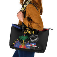 Haiti Independence Day Leather Tote Bag The First Black Republic Since 1804 LT9 Blakc - Polynesian Pride