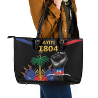 Haiti Independence Day Leather Tote Bag The First Black Republic Since 1804 LT9 - Polynesian Pride