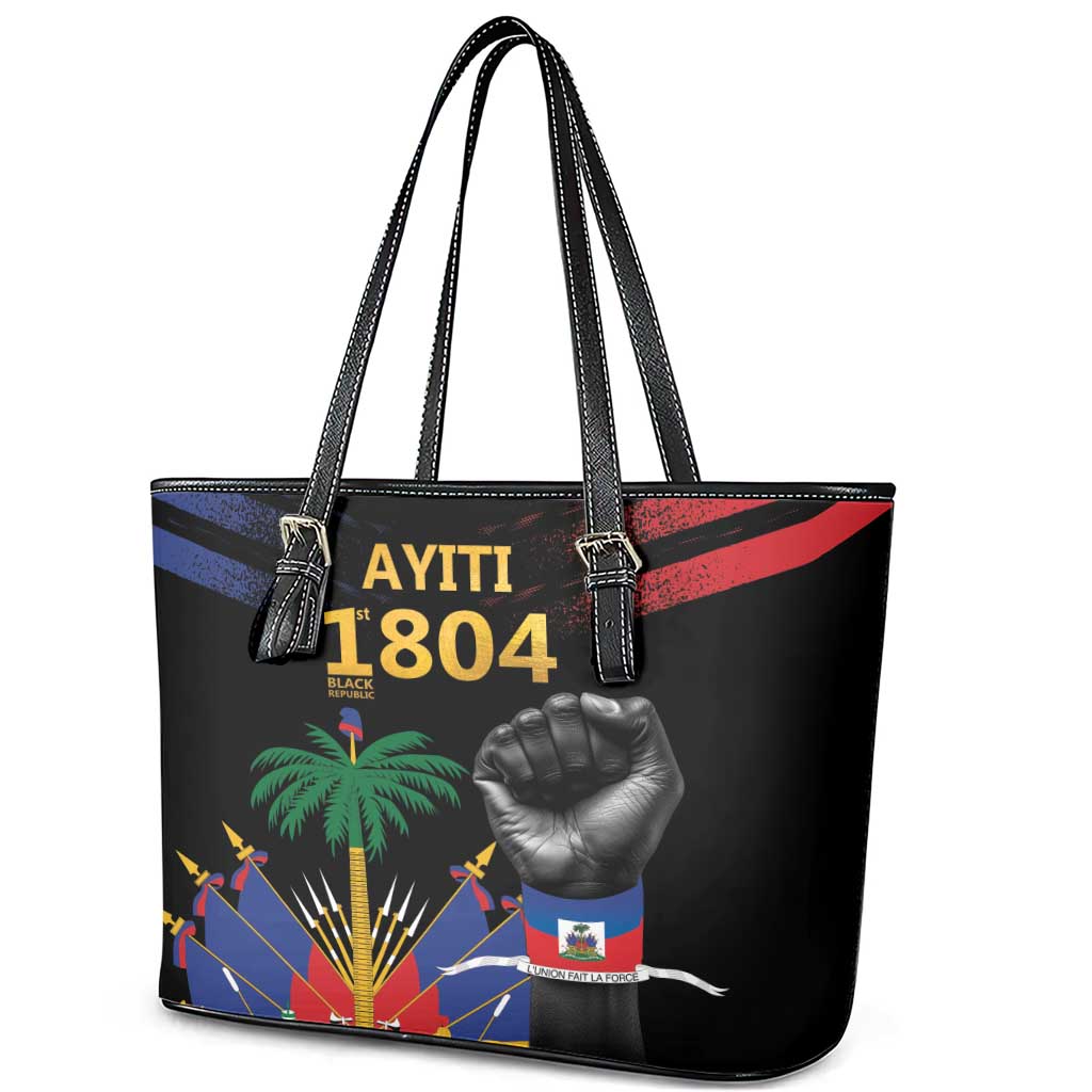 Haiti Independence Day Leather Tote Bag The First Black Republic Since 1804 LT9 - Polynesian Pride