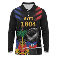 Haiti Independence Day Long Sleeve Polo Shirt The First Black Republic Since 1804