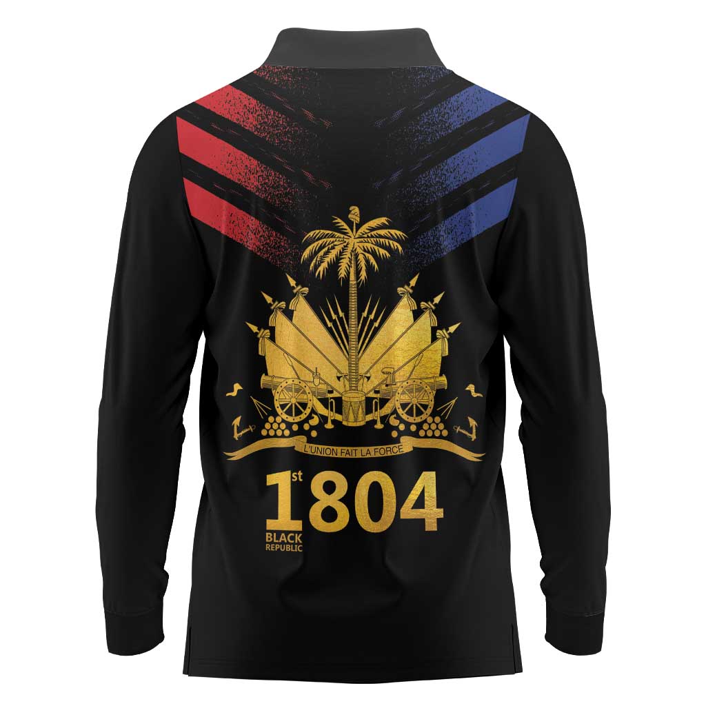 Haiti Independence Day Long Sleeve Polo Shirt The First Black Republic Since 1804