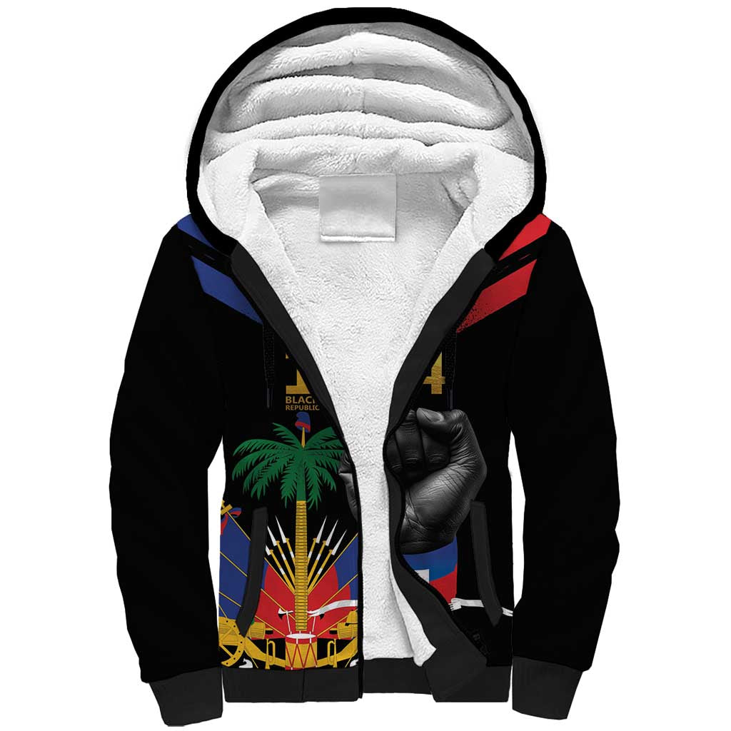 Haiti Independence Day Sherpa Hoodie The First Black Republic Since 1804 LT9 Unisex Blakc - Polynesian Pride