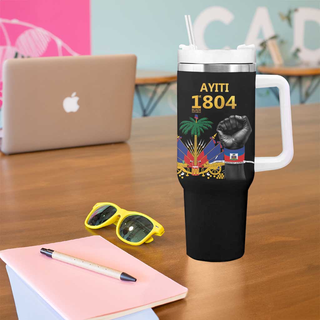 Haiti Independence Day Tumbler With Handle The First Black Republic Since 1804 LT9 - Polynesian Pride