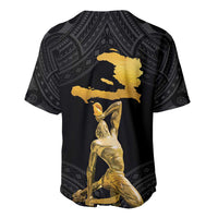 Haitian Negre Marron 1804 Baseball Jersey Black Polynesian Pattern