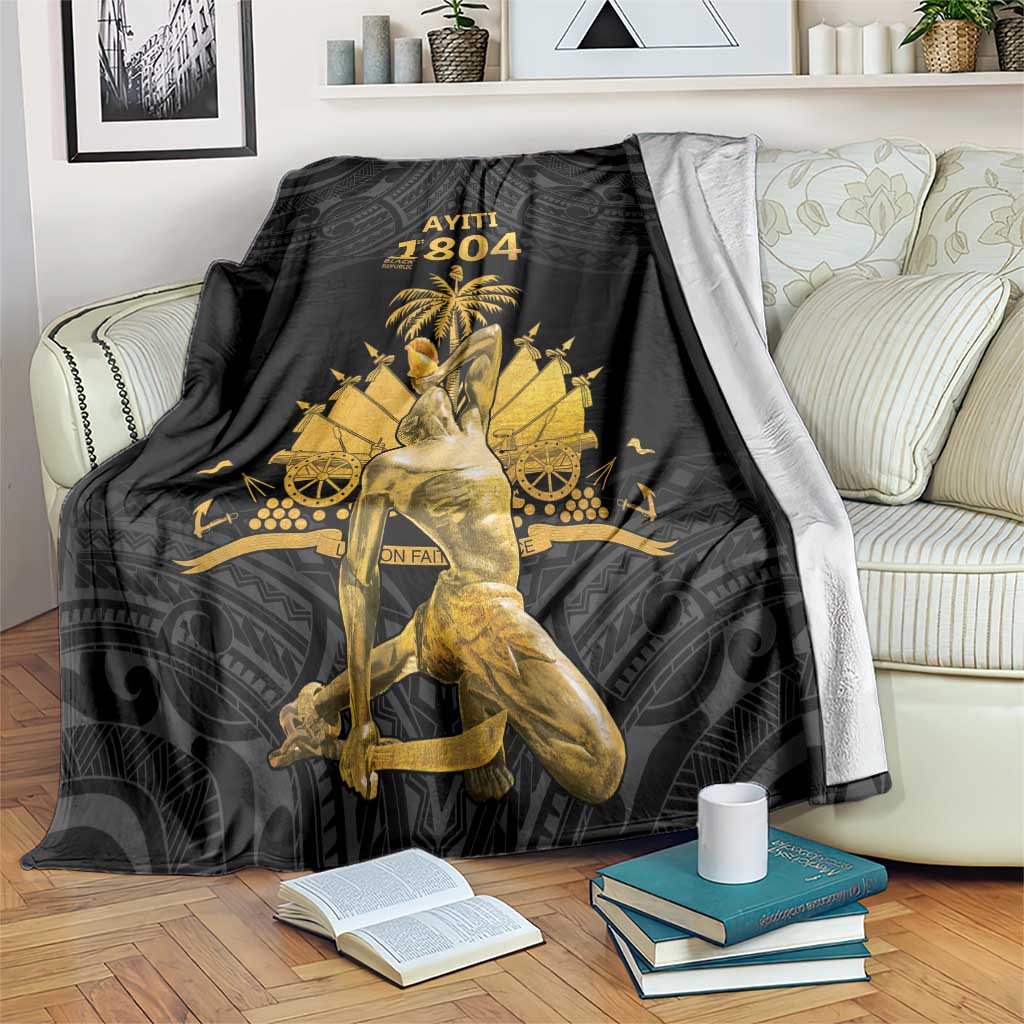Haitian Negre Marron 1804 Blanket Black Polynesian Pattern LT9 Black - Polynesian Pride