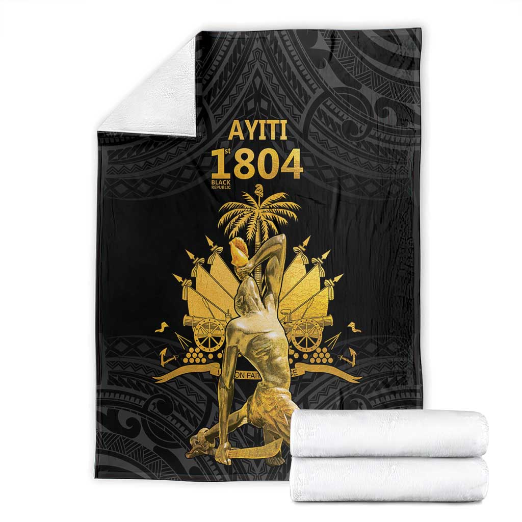 Haitian Negre Marron 1804 Blanket Black Polynesian Pattern LT9 - Polynesian Pride