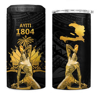 Haitian Negre Marron 1804 4 in 1 Can Cooler Tumbler Black Polynesian Pattern LT9 One Size: 16 oz Black - Polynesian Pride