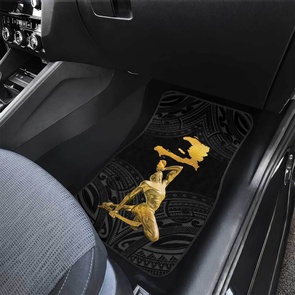 Haitian Negre Marron 1804 Car Mats Black Polynesian Pattern LT9 - Polynesian Pride