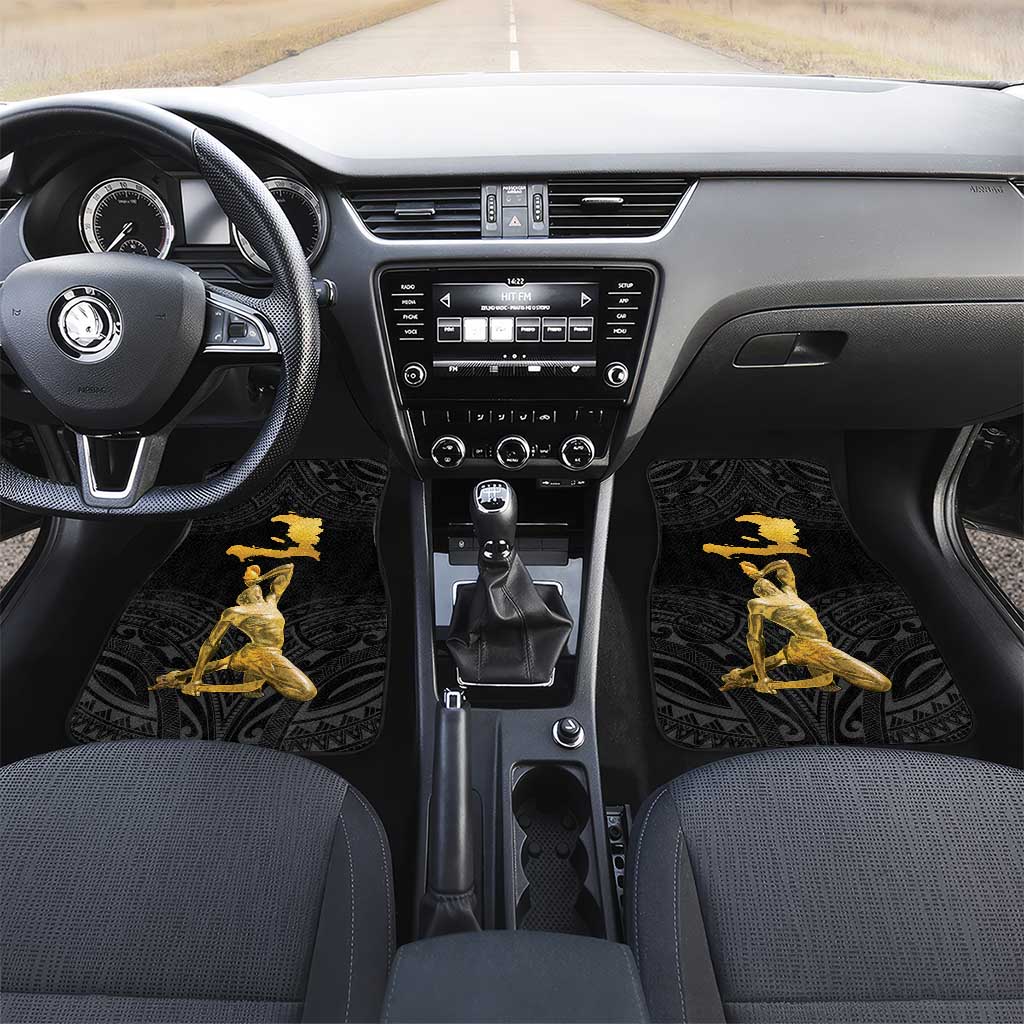 Haitian Negre Marron 1804 Car Mats Black Polynesian Pattern LT9 Set 2pcs - Front Black - Polynesian Pride
