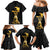 Haitian Negre Marron 1804 Family Matching Mermaid Dress and Hawaiian Shirt Black Polynesian Pattern