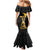 Haitian Negre Marron 1804 Family Matching Mermaid Dress and Hawaiian Shirt Black Polynesian Pattern