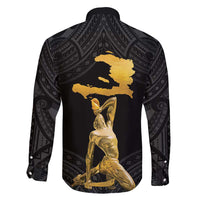 Haitian Negre Marron 1804 Family Matching Summer Maxi Dress and Hawaiian Shirt Black Polynesian Pattern