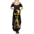 Haitian Negre Marron 1804 Family Matching Summer Maxi Dress and Hawaiian Shirt Black Polynesian Pattern