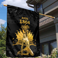 Haitian Negre Marron 1804 Garden Flag Black Polynesian Pattern LT9 - Polynesian Pride