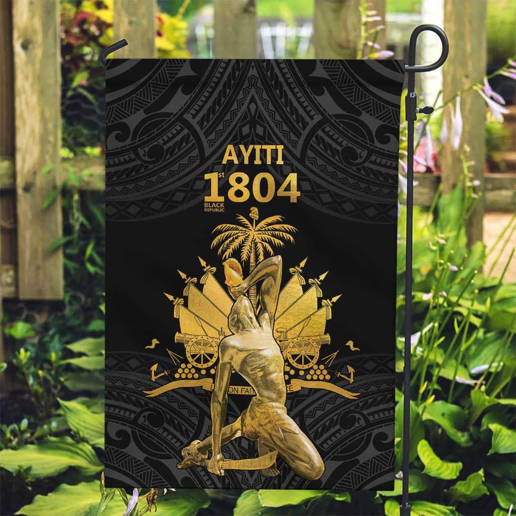 Haitian Negre Marron 1804 Garden Flag Black Polynesian Pattern LT9 Garden Flag Black - Polynesian Pride