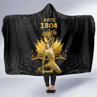 Haitian Negre Marron 1804 Hooded Blanket Black Polynesian Pattern LT9 One Size Black - Polynesian Pride