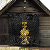 Haitian Negre Marron 1804 Quilt Black Polynesian Pattern