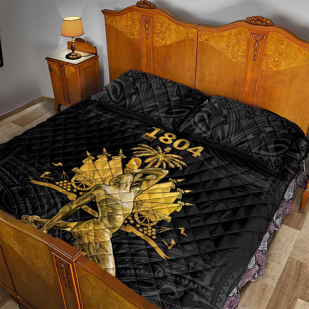 Haitian Negre Marron 1804 Quilt Bed Set Black Polynesian Pattern LT9 - Polynesian Pride