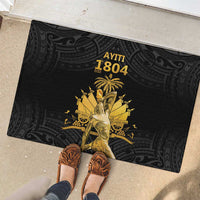Haitian Negre Marron 1804 Rubber Doormat Black Polynesian Pattern LT9 - Polynesian Pride