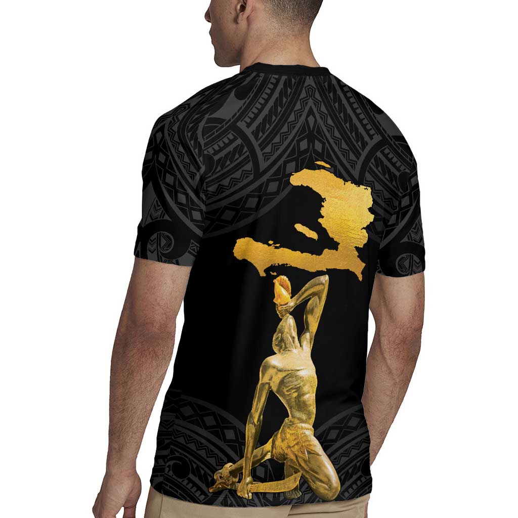 Haitian Negre Marron 1804 Rugby Jersey Black Polynesian Pattern LT9 - Polynesian Pride