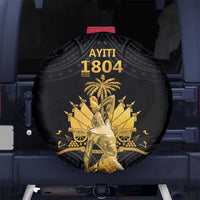 Haitian Negre Marron 1804 Spare Tire Cover Black Polynesian Pattern LT9 - Polynesian Pride