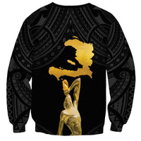 Haitian Negre Marron 1804 Sweatshirt Black Polynesian Pattern LT9 - Polynesian Pride